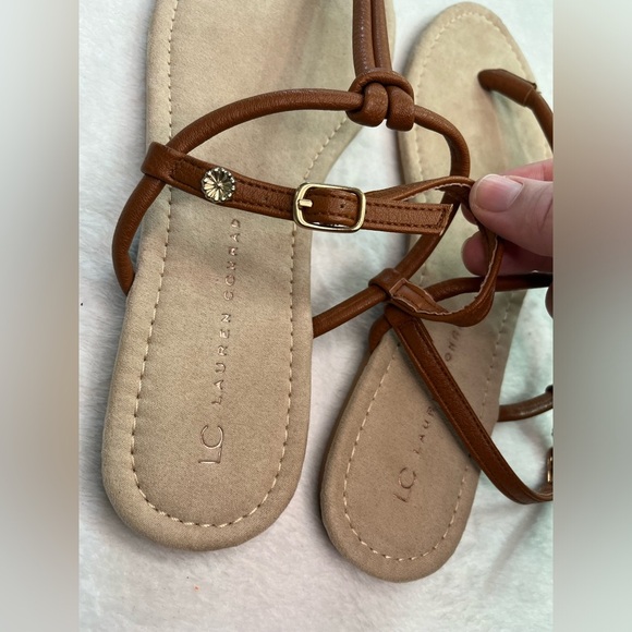 Lauren Conrad sandal with adjustable buckle Sz 9-10 tan/brown - Picture 2 of 9